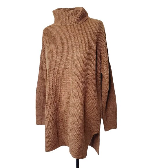 Storm & Marie Sweater Oversized Scandinavian Alpaca Wool Turtleneck Brown S - Picture 2 of 12